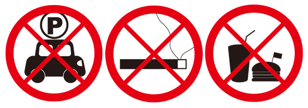駐車禁止・禁煙・飲食禁止