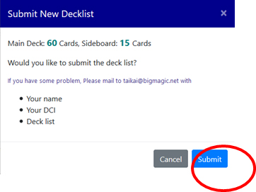 How to decklist submit